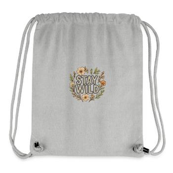 Couronne florale Stay Wild - Sac à cordon recyclé Stanley/Stella - gris chiné - Devant