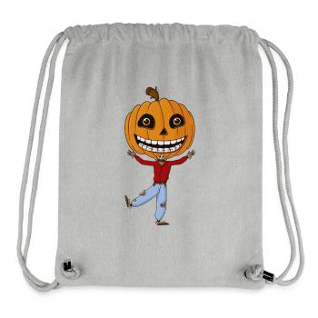 Comic citrouille d'Halloween épouvantail - Sac à cordon recyclé Stanley/Stella - gris chiné - Devant
