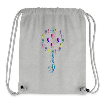 Fleur d'amour numéro 2. - Sac à cordon recyclé Stanley/Stella - gris chiné - Devant