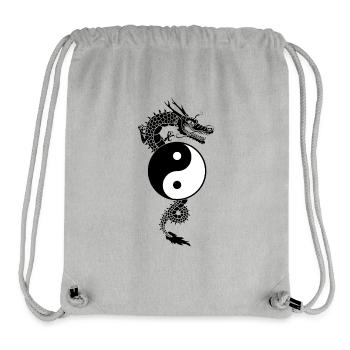 Dragon chinois yin yang - Sac à cordon recyclé Stanley/Stella - gris chiné - Devant