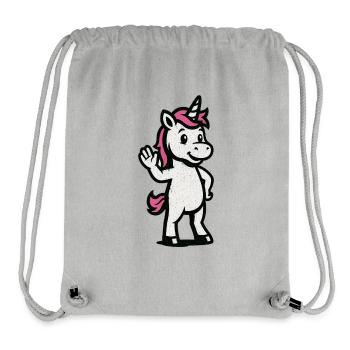 Ondulation Licorne Vintage Bande dessinée - Sac à cordon recyclé Stanley/Stella - gris chiné - Devant