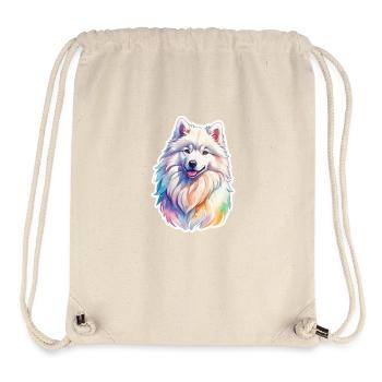 Samoyed Watercolors - Stanley/Stella Recycled Gym Bag - natural - Front