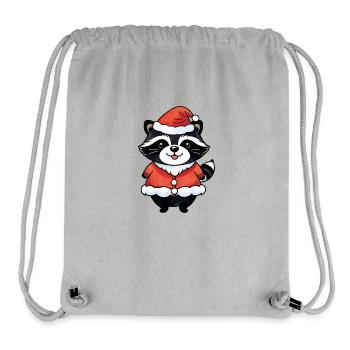Raccoon Christmas Watercolors - Stanley/Stella Recycled Gym Bag - heather grey - Front