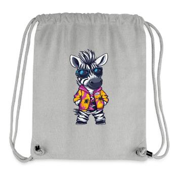 Zebra Comic Lustig Sommer - Stanley/Stella recycelter Gym Bag - Grau meliert - Vorne