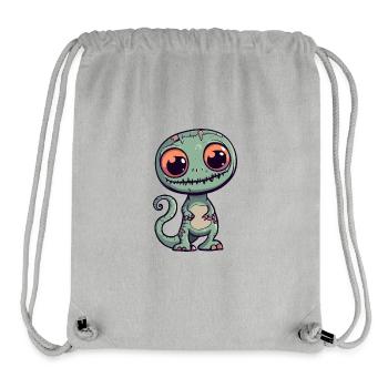 Caméléon Halloween Bande dessinée drôle - Sac à cordon recyclé Stanley/Stella - gris chiné - Devant