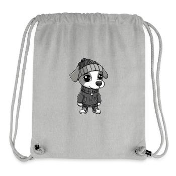Whippet Dog Winter - Stanley/Stella Recycled Gym Bag - heather grey - Front
