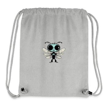 Libellule Halloween Bande dessinée drôle - Sac à cordon recyclé Stanley/Stella - gris chiné - Devant