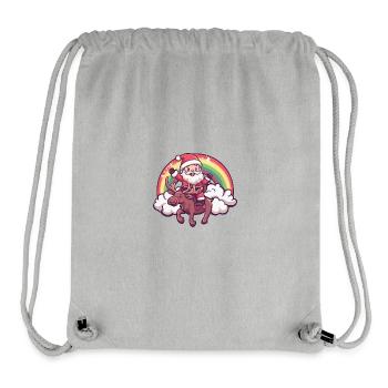 Moose Santa Claus Rainbow - Stanley/Stella Recycled Gym Bag - heather grey - Front