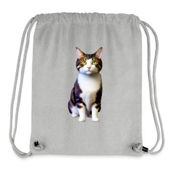 Domestic short haired cat looks at you lonely - Stanley/Stella Recycled Gym Bag - heather grey - Front