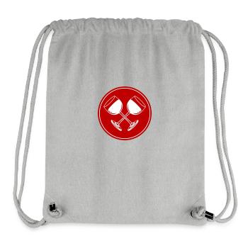 Wine Red Wine Glass Icon - Stanley/Stella Recycled Gym Bag - heather grey - Front