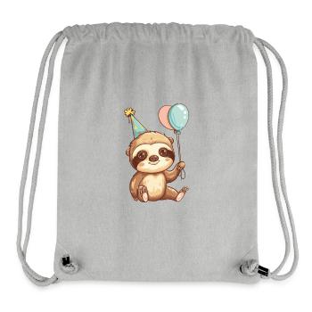 Sloth Birthday Baby - Stanley/Stella Recycled Gym Bag - heather grey - Front