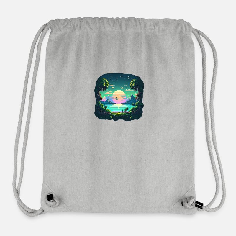 Pixel Art Style Landschaft am Meer - Stanley/Stella recycelter Gym Bag - Grau meliert