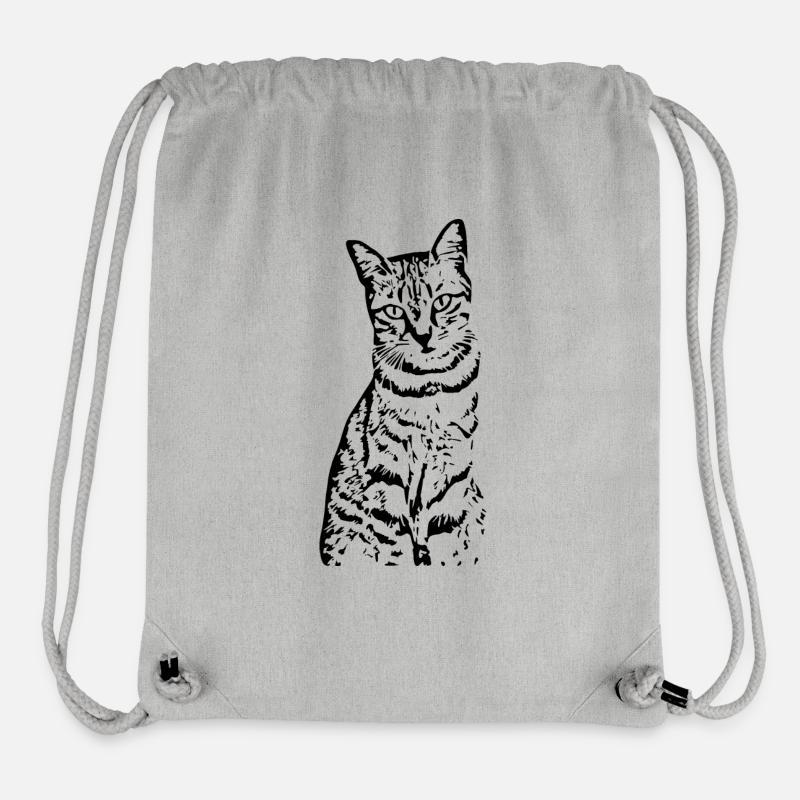 Chat Chaton Tigre Chat Chat Chat Cadeau - Sac à cordon recyclé Stanley/Stella - gris chiné
