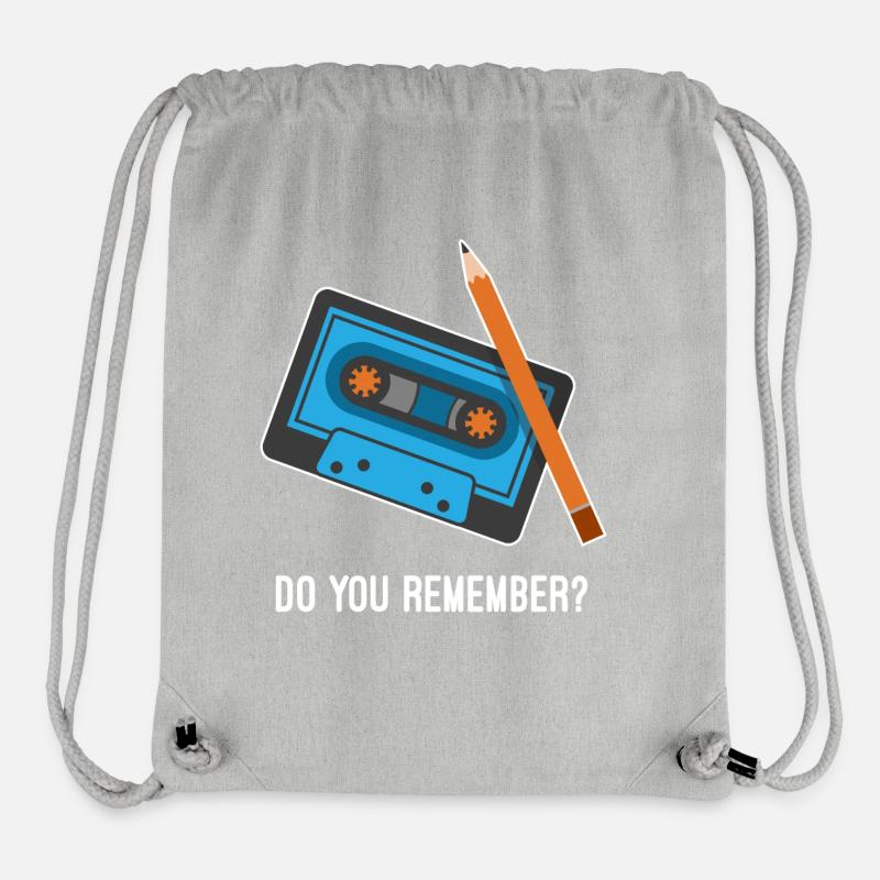 Do you remember? Kassette und Bleistift Fun Design - Stanley/Stella recycelter Gym Bag - Grau meliert