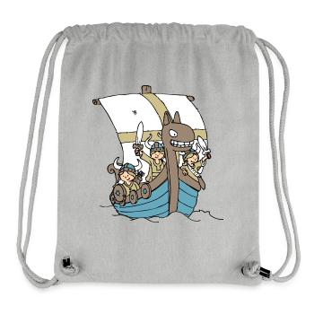 Viking Boat front - Sac à cordon recyclé Stanley/Stella - gris chiné - Devant