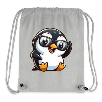 Cooler Pinguin Sonnenbrille Cartoon Spaßig - Stanley/Stella recycelter Gym Bag - Grau meliert - Vorne