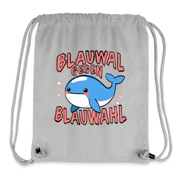 Blue whale against blue choice - Stanley/Stella Recycled Gym Bag - heather grey - Front