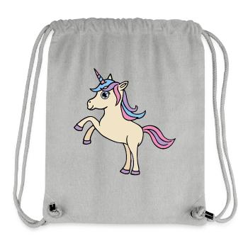 Licorne (bande dessinée, kawaii) - Sac à cordon recyclé Stanley/Stella - gris chiné - Devant