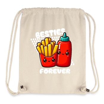 Meilleurs amis frites et ketchup - Sac à cordon recyclé Stanley/Stella - blanc naturel - Devant