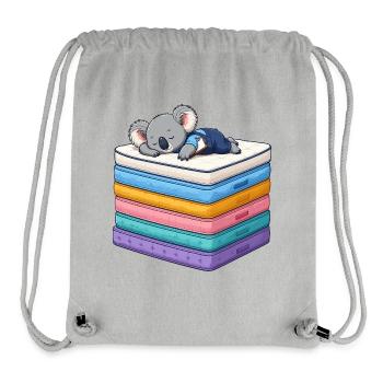 Schlafender Koala auf bunten Matratzen - Stanley/Stella recycelter Gym Bag - Grau meliert - Vorne