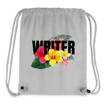 Writer Flowers - Sac à cordon recyclé Stanley/Stella - gris chiné - Devant