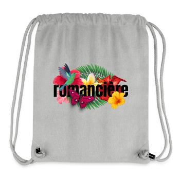 Romancière Fleurs - Sac à cordon recyclé Stanley/Stella - gris chiné - Devant