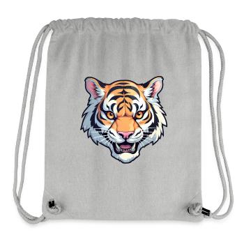 Tigre, Tête De Tigre - Sac à cordon recyclé Stanley/Stella - gris chiné - Devant