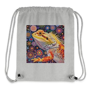 dragons barbus, lézards, coloré, animal, cadeau - Sac à cordon recyclé Stanley/Stella - gris chiné - Devant