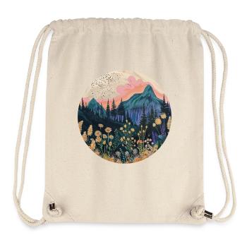 Boho, Flowers, Mountains, Landscape, Nature, Trees - Stanley/Stella Recycled Gym Bag - natural - Front