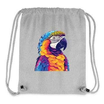 Perroquet, oiseau, tropical, été, cadeau - Sac à cordon recyclé Stanley/Stella - gris chiné - Devant