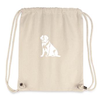 Silhouette de chien Saint-Bernard - Sac à cordon recyclé Stanley/Stella - blanc naturel - Devant