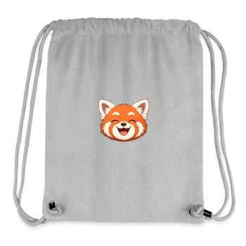 Paresseux, le panda roux tout sourire - Sac à cordon recyclé Stanley/Stella - gris chiné - Devant