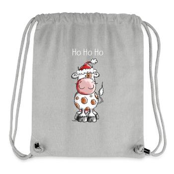 Ho Ho Ho Christmas Cow - Gift - Stanley/Stella Recycled Gym Bag - heather grey - Front
