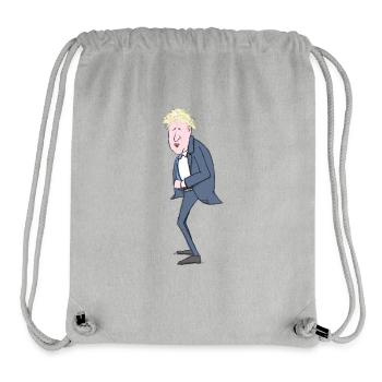 Illustration de Boris Johnson - Sac à cordon recyclé Stanley/Stella - gris chiné - Devant