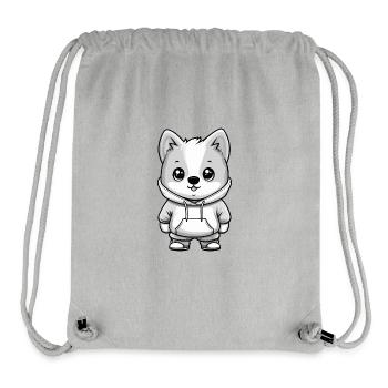 Samoyed Dog Funny - Stanley/Stella Recycled Gym Bag - heather grey - Front