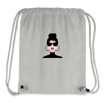 FEMME, GIRL, GIRLY, WOMAN, ADOLESCENT. TEENAGER - Sac à cordon recyclé Stanley/Stella - gris chiné - Devant