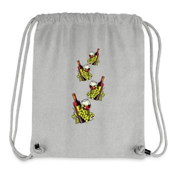 Wine Glass Grapes Wine - Stanley/Stella Recycled Gym Bag - heather grey - Front