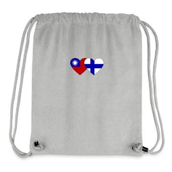 Taiwan Finnland Flagge Herz - Stanley/Stella recycelter Gym Bag - Grau meliert - Vorne