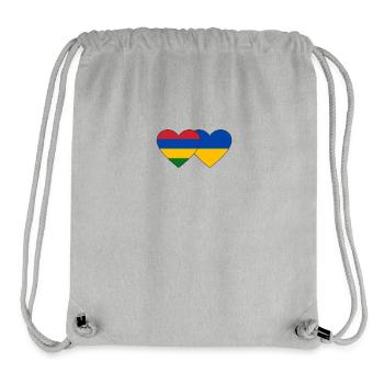 Mauritius Ukraine Flag Heart - Stanley/Stella Recycled Gym Bag - heather grey - Front