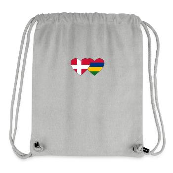Denmark Mauritius Flag Heart - Stanley/Stella Recycled Gym Bag - heather grey - Front