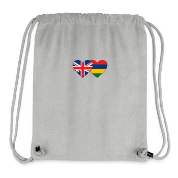 England Mauritius Flag Heart - Stanley/Stella Recycled Gym Bag - heather grey - Front