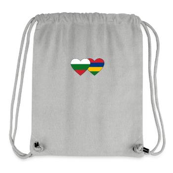Bulgaria Mauritius Flag Heart - Stanley/Stella Recycled Gym Bag - heather grey - Front