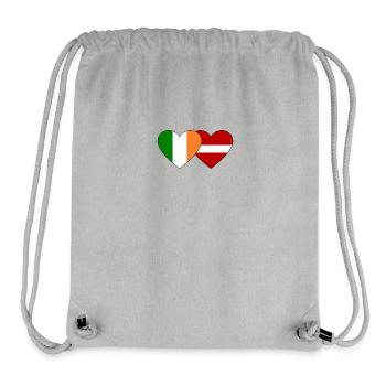 Ireland Latvia Flag Heart - Stanley/Stella Recycled Gym Bag - heather grey - Front