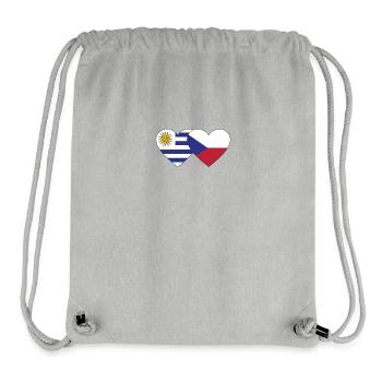 Uruguay Tschechien Herz Flagge - Stanley/Stella recycelter Gym Bag - Grau meliert - Vorne