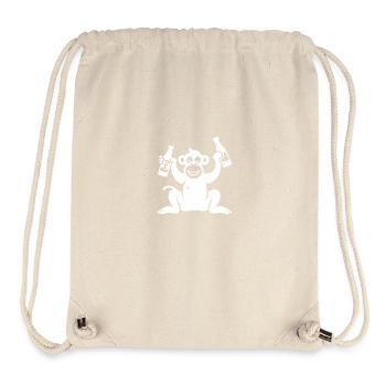 Monkey Beer Drinking - Stanley/Stella Recycled Gym Bag - natural - Front