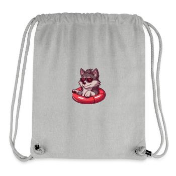 Wolf Comic Cool - Stanley/Stella recycelter Gym Bag - Grau meliert - Vorne
