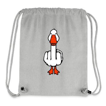 Goose Middle Finger Rebel Sarcastic Insult - Stanley/Stella Recycled Gym Bag - heather grey - Front