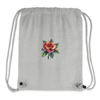 Fleur de rose - Sac à cordon recyclé Stanley/Stella - gris chiné - Devant