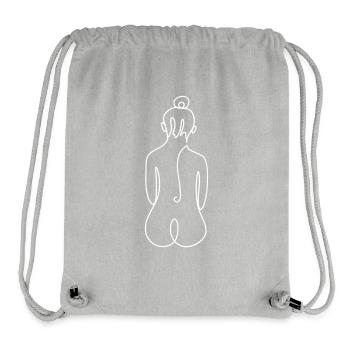 Frau Line Art Lotta weiß - Stanley/Stella recycelter Gym Bag - Grau meliert - Vorne