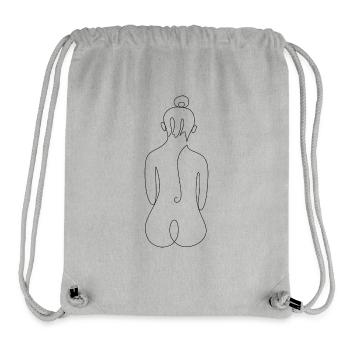 Frau Line Art Lotta groß schwarz - Stanley/Stella recycelter Gym Bag - Grau meliert - Vorne